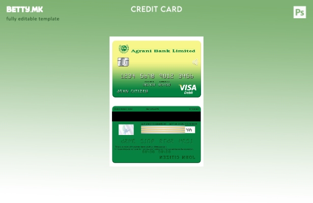 Модерен стил Шаблон за виза на банка Аграни од Бангладеш